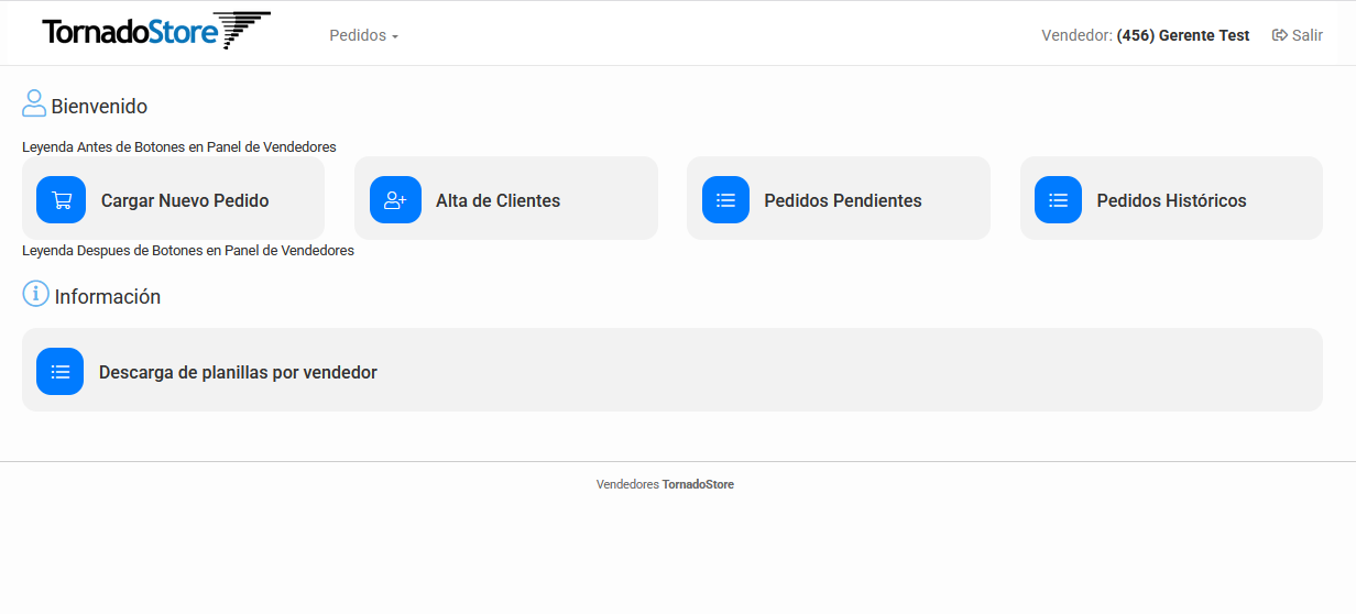 TornadoStore - Módulo de Vendedores